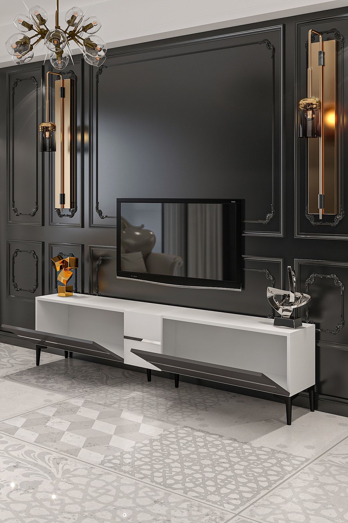 Aragorn TV Unit 200cm Anthracite White