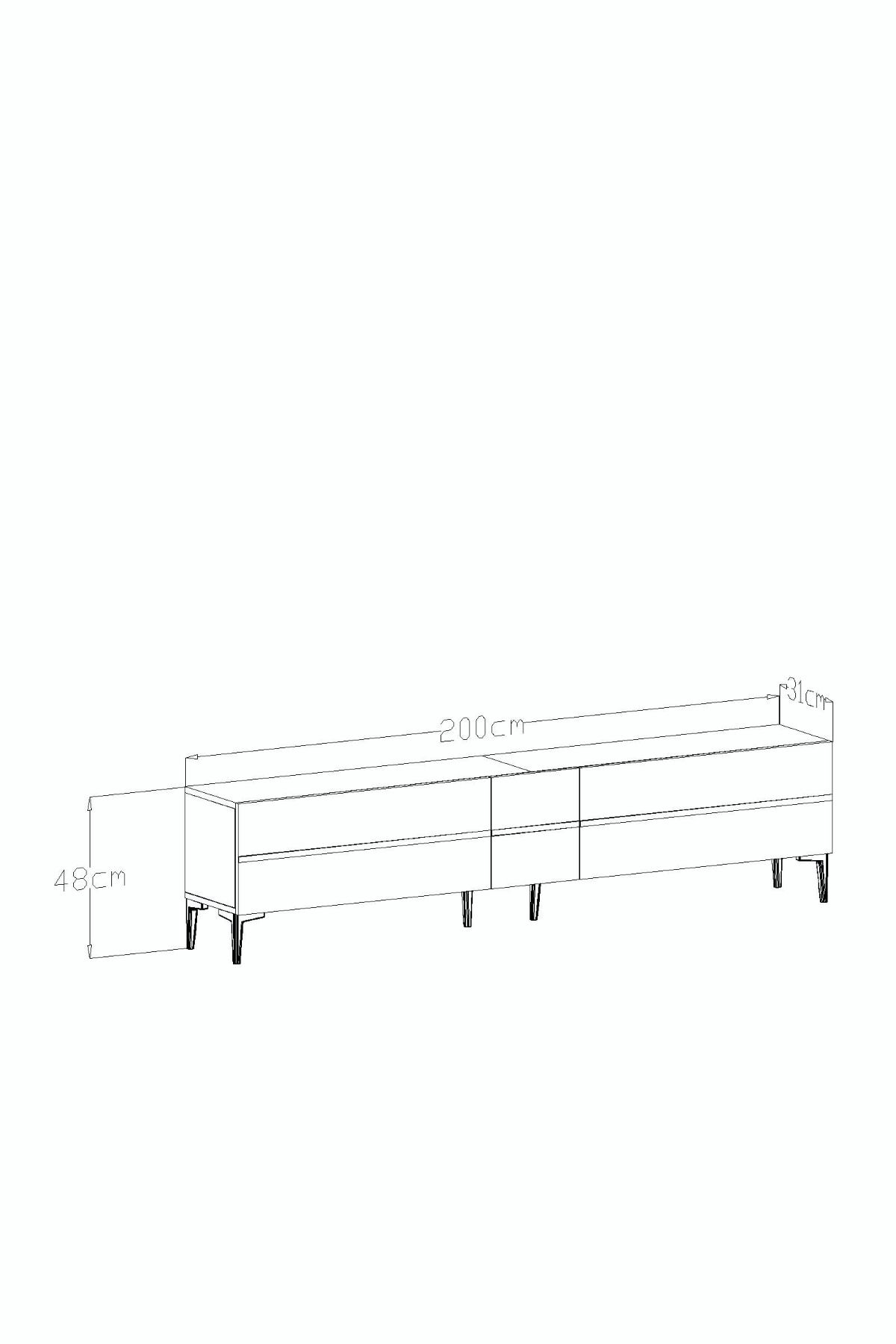 Aragorn TV Unit 200cm Anthracite White