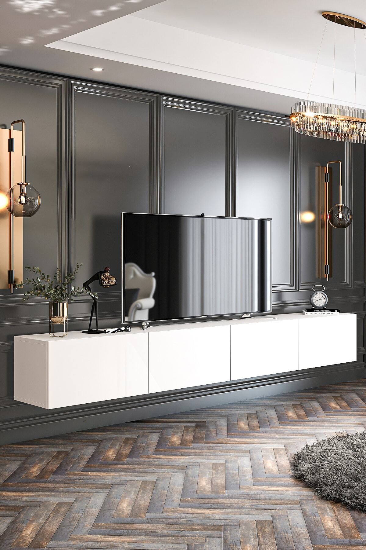 Milan TV Unit Wall Mounted - Standing Use 240 cm