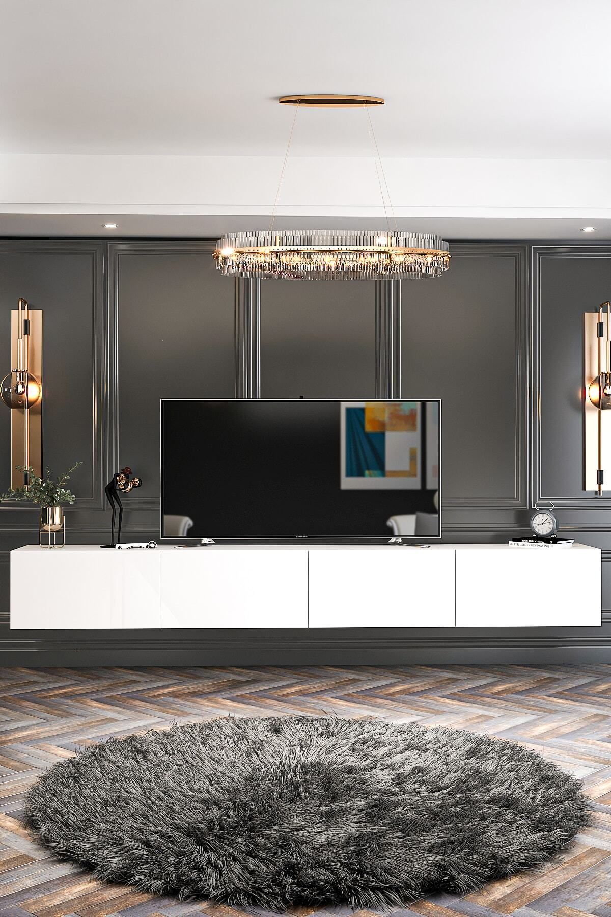 Milan TV Unit Wall Mounted - Standing Use 240 cm