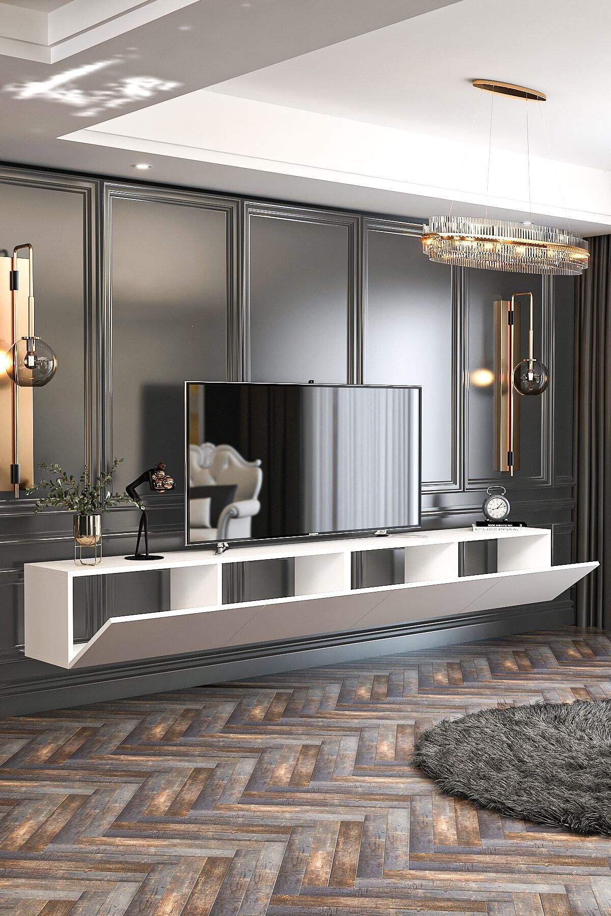 Milan TV Unit Wall Mounted - Standing Use 240 cm