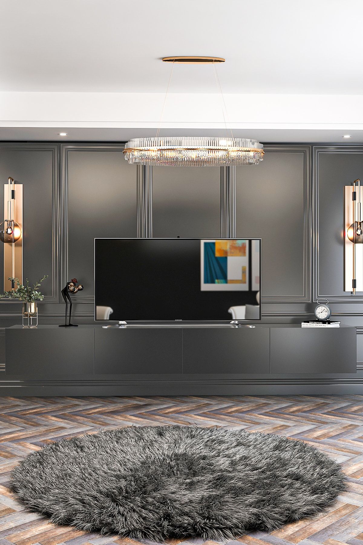 Milan TV Unit Wall Mounted - Standing Use 240 Cm