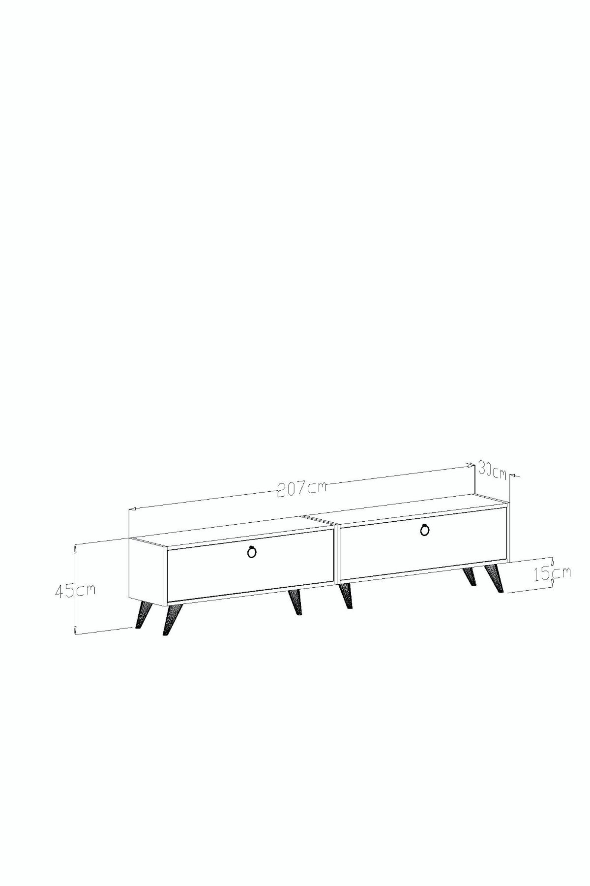 Starlight TV Unit Anthracite Çırağan Silver Tape