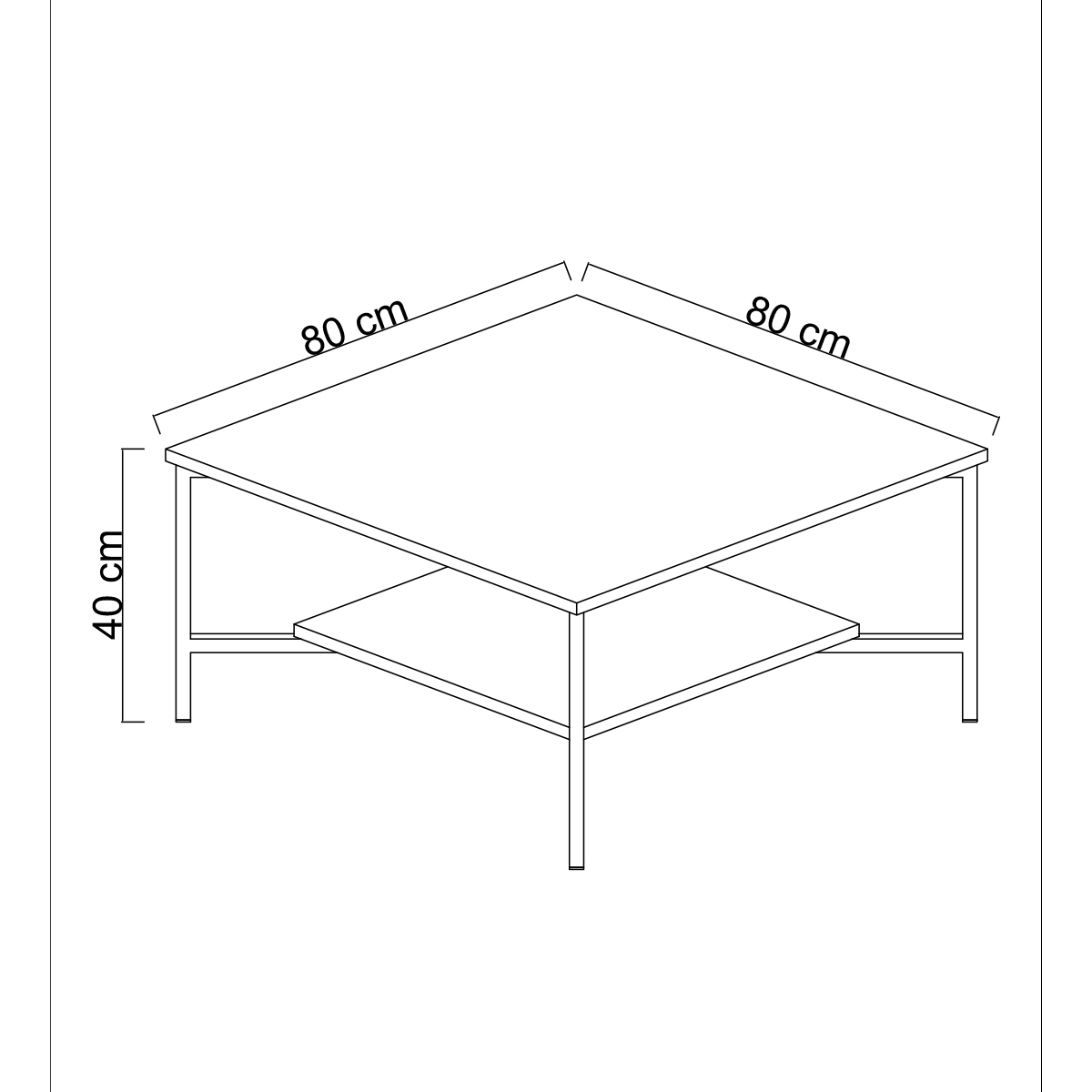 Line Coffee Table White-Chromium 80x80x40 cm