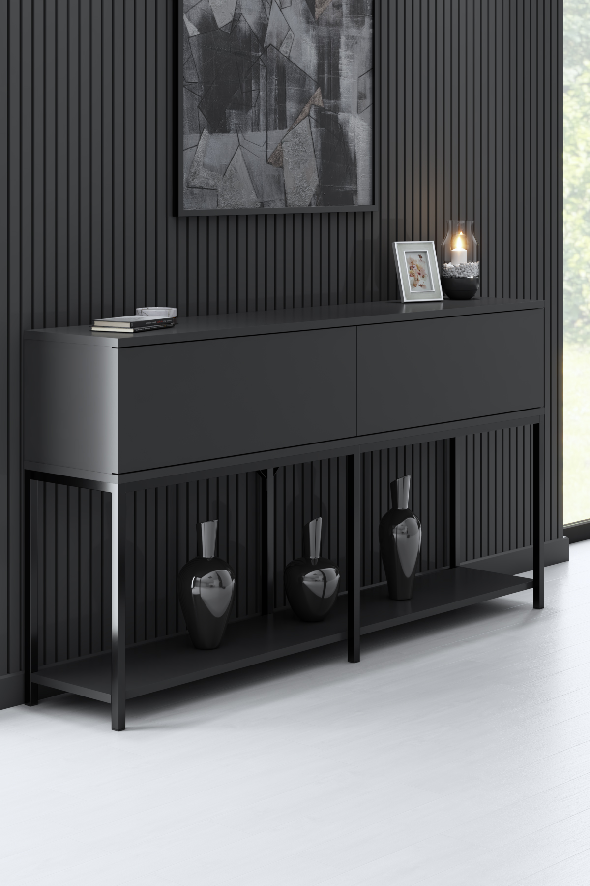 Lord Dresser Anthracite-Black 150x30x80 cm