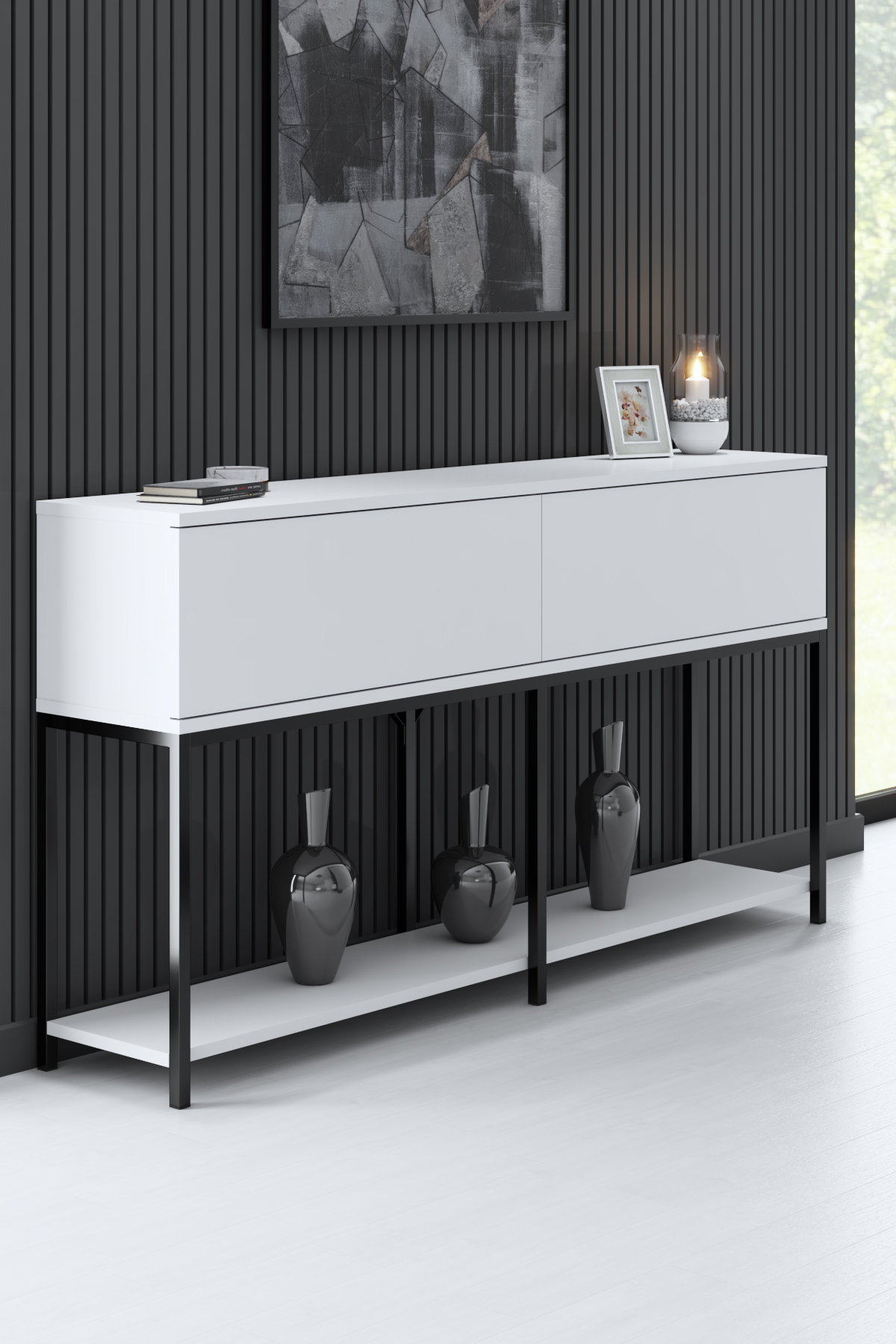 Lord Dresser White-Black 150x30x80 cm