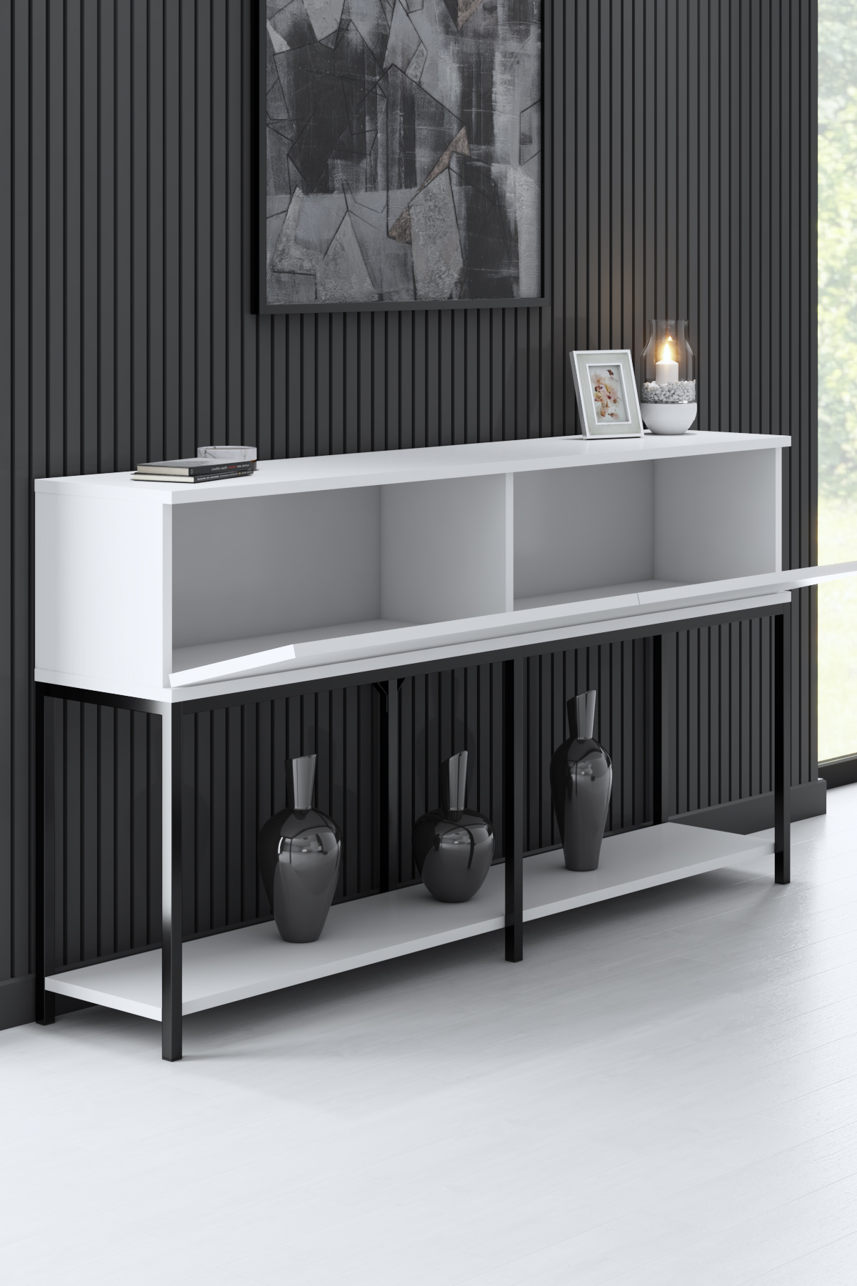 Lord Dresser White-Black 150x30x80 cm