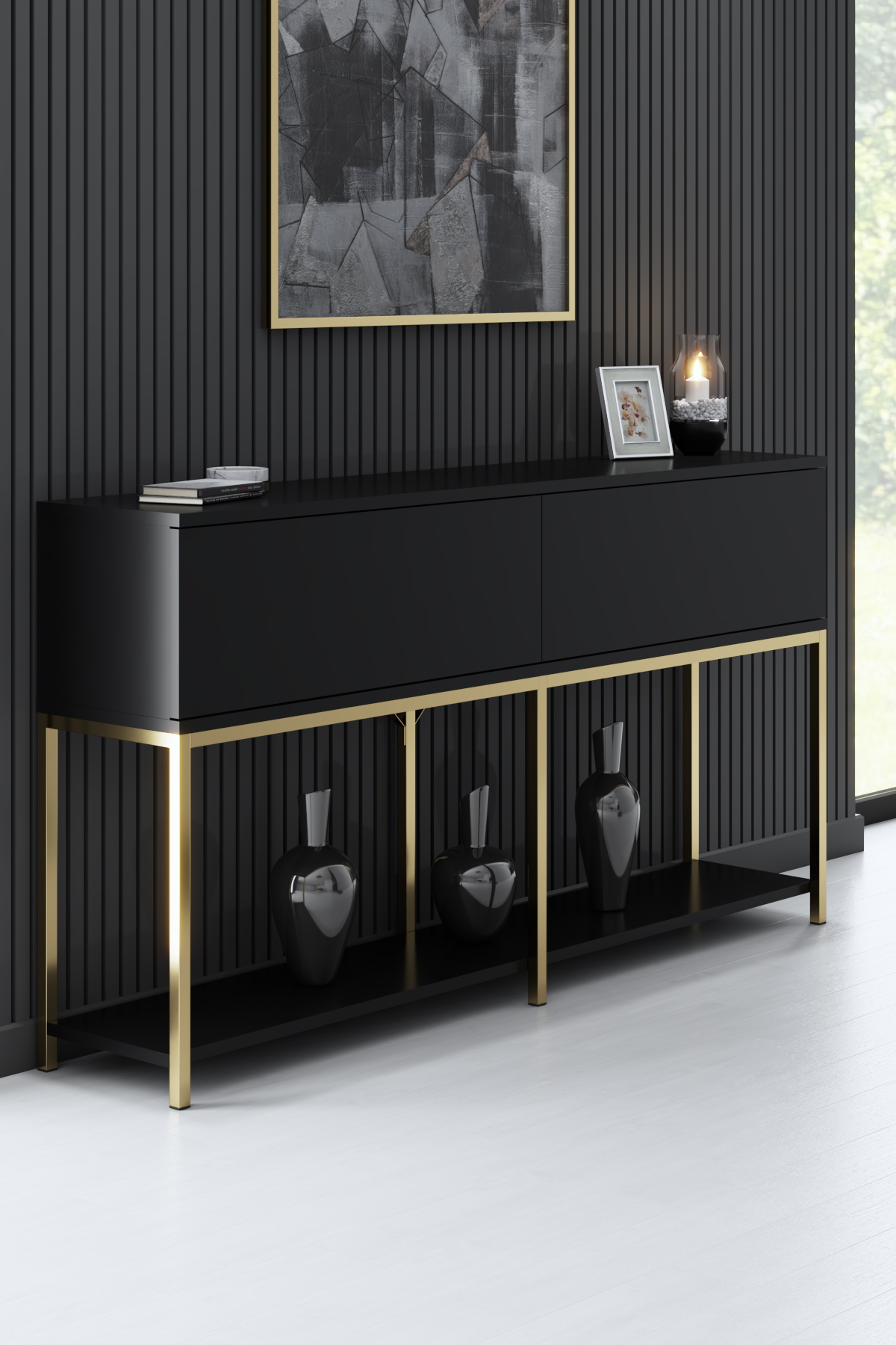 Lord Dresser Black-Gold 150x30x80 cm