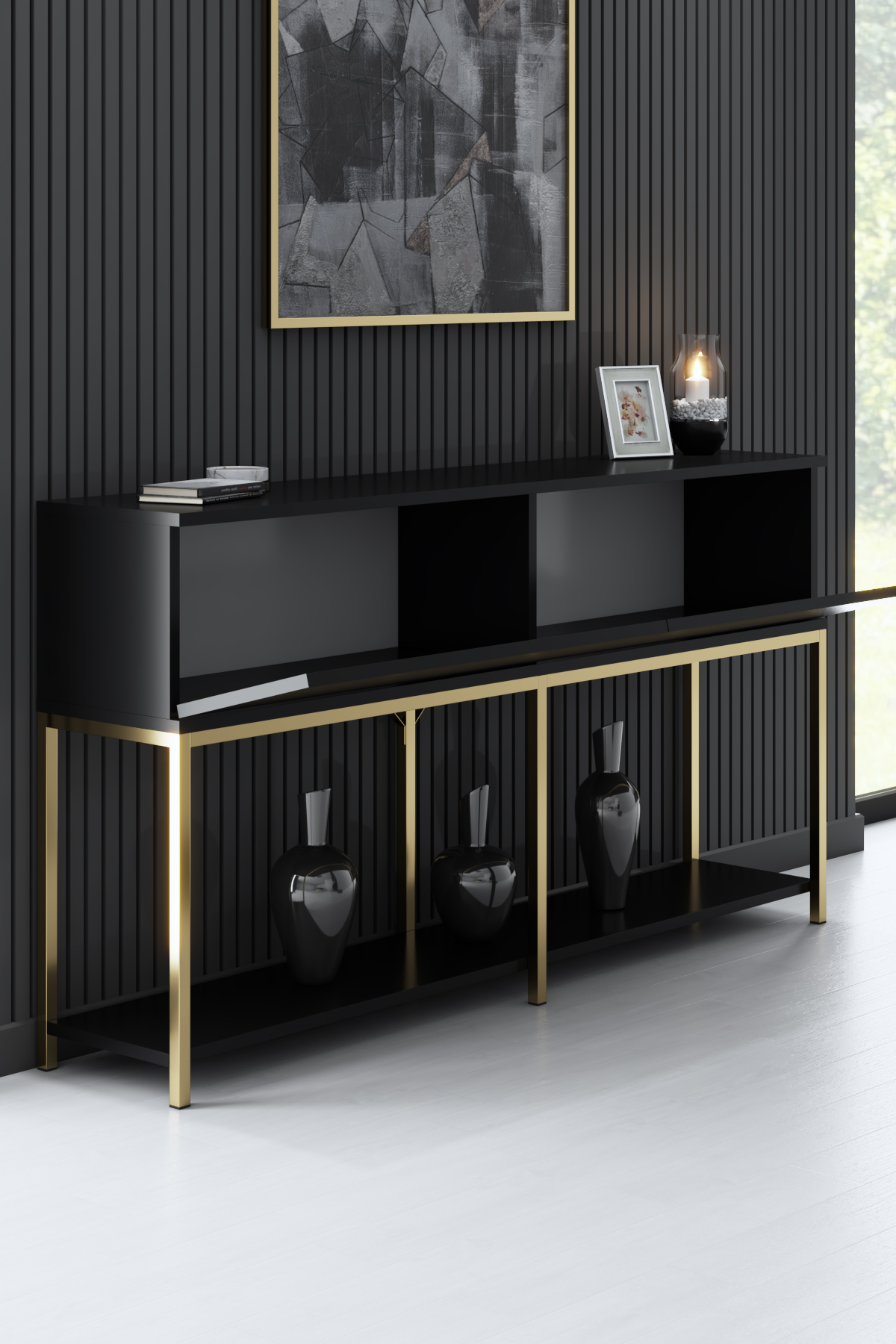 Lord Dresser Black-Gold 150x30x80 cm