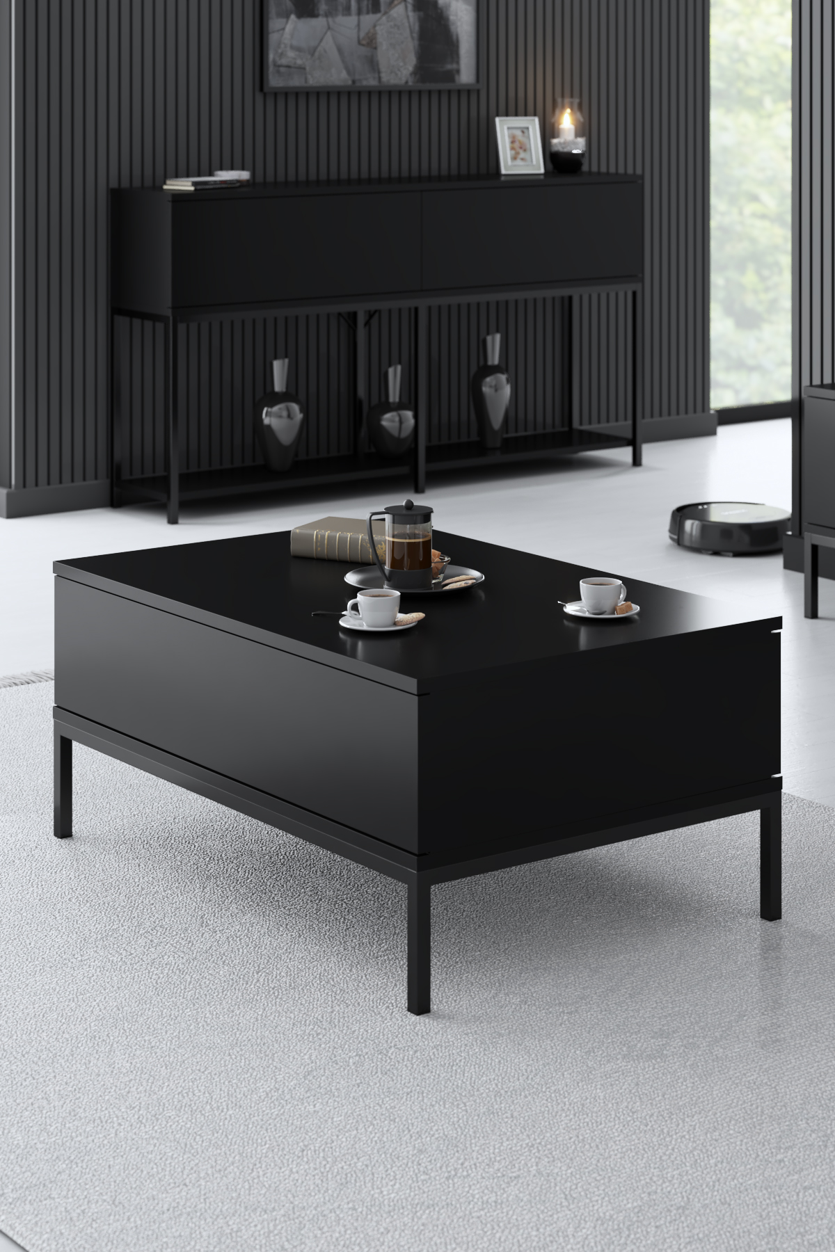 Lord Coffee Table Black-Black 90x60x40 cm