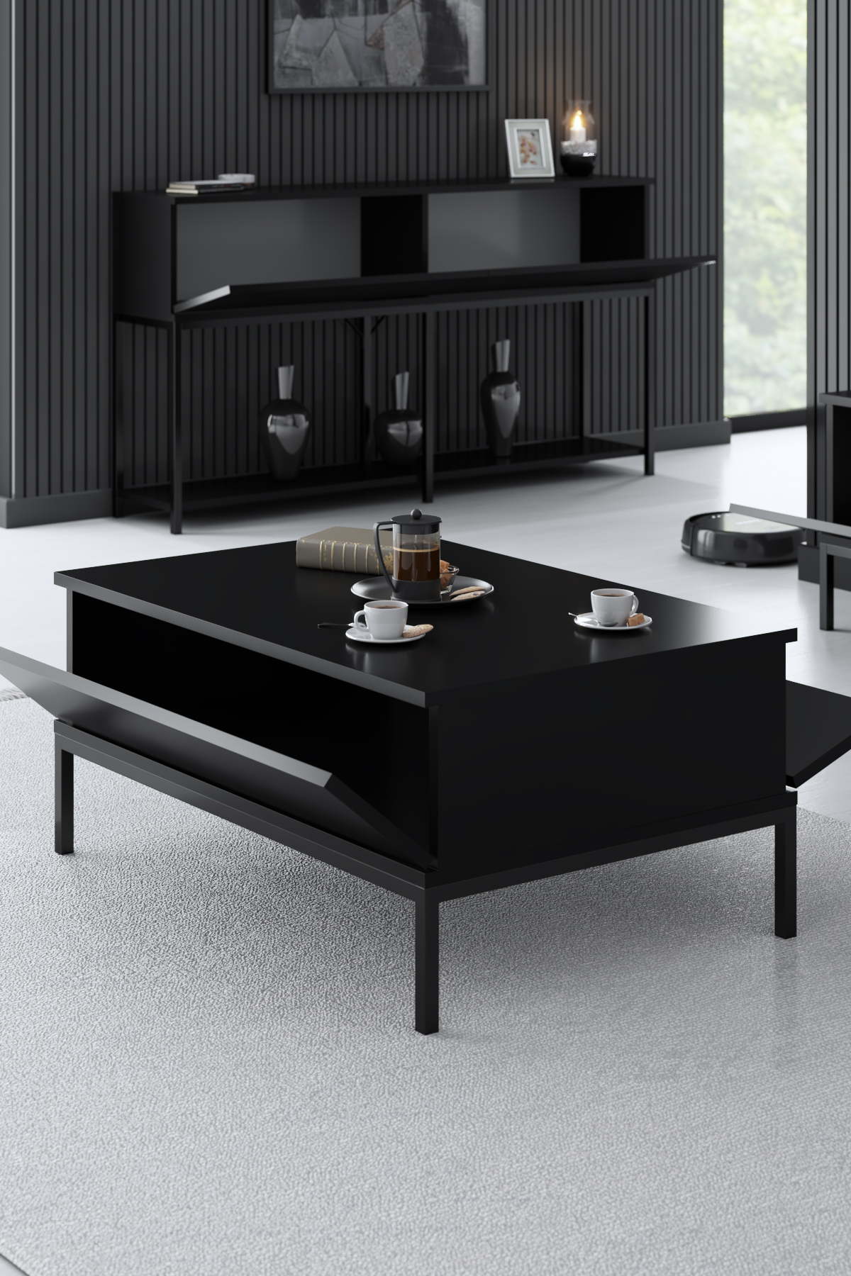 Lord Coffee Table Black-Black 90x60x40 cm