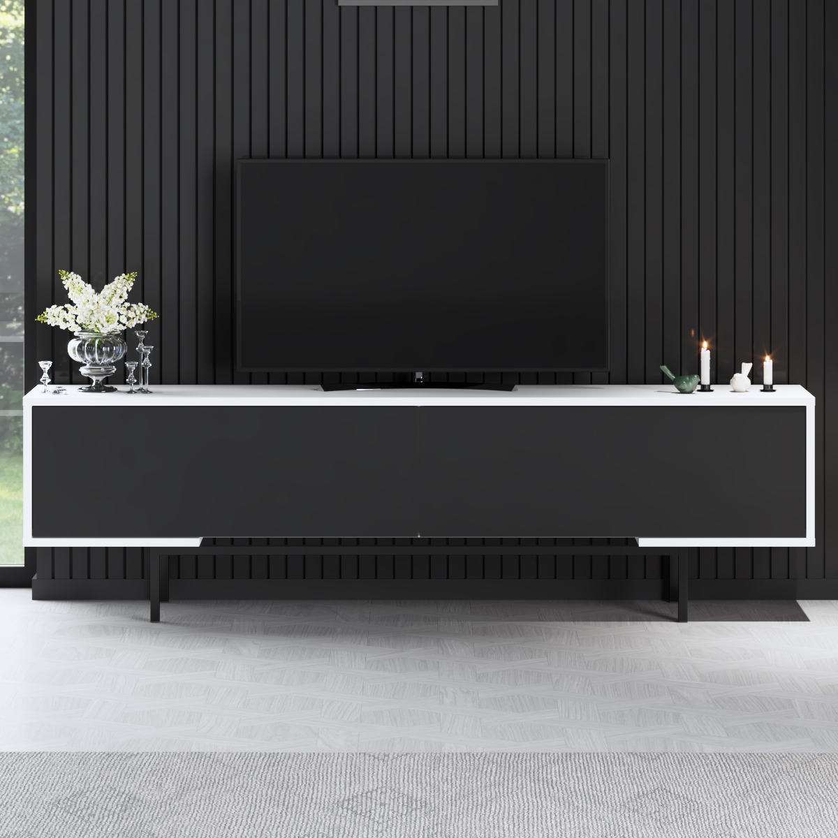 Force Tv Stand Black-Black 180x30x51 cm