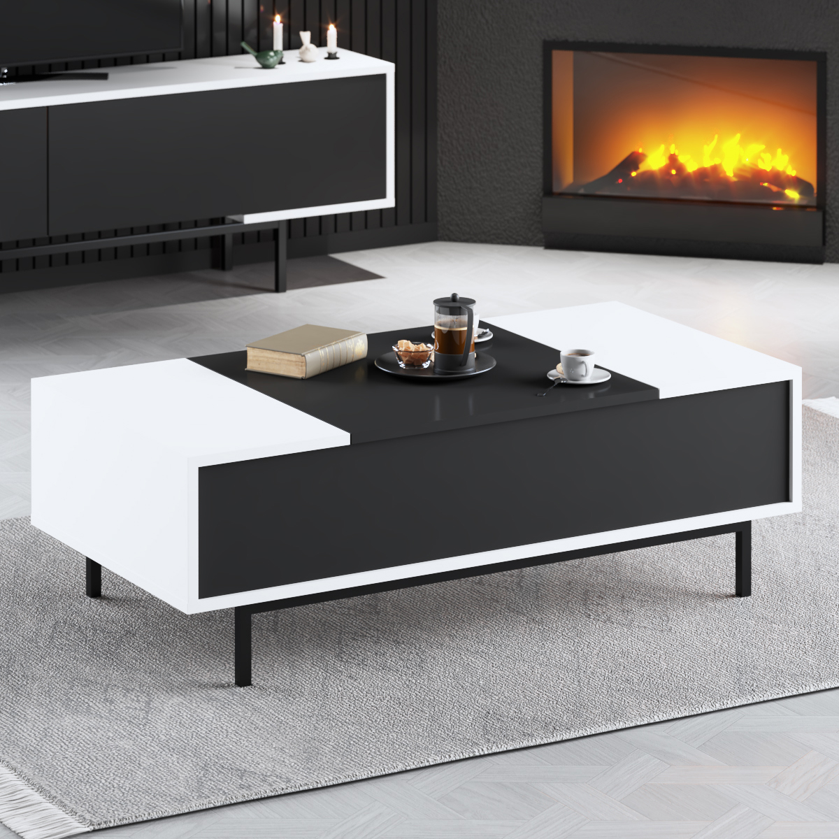 Force Coffee Table Black-Black 120x60x40 cm