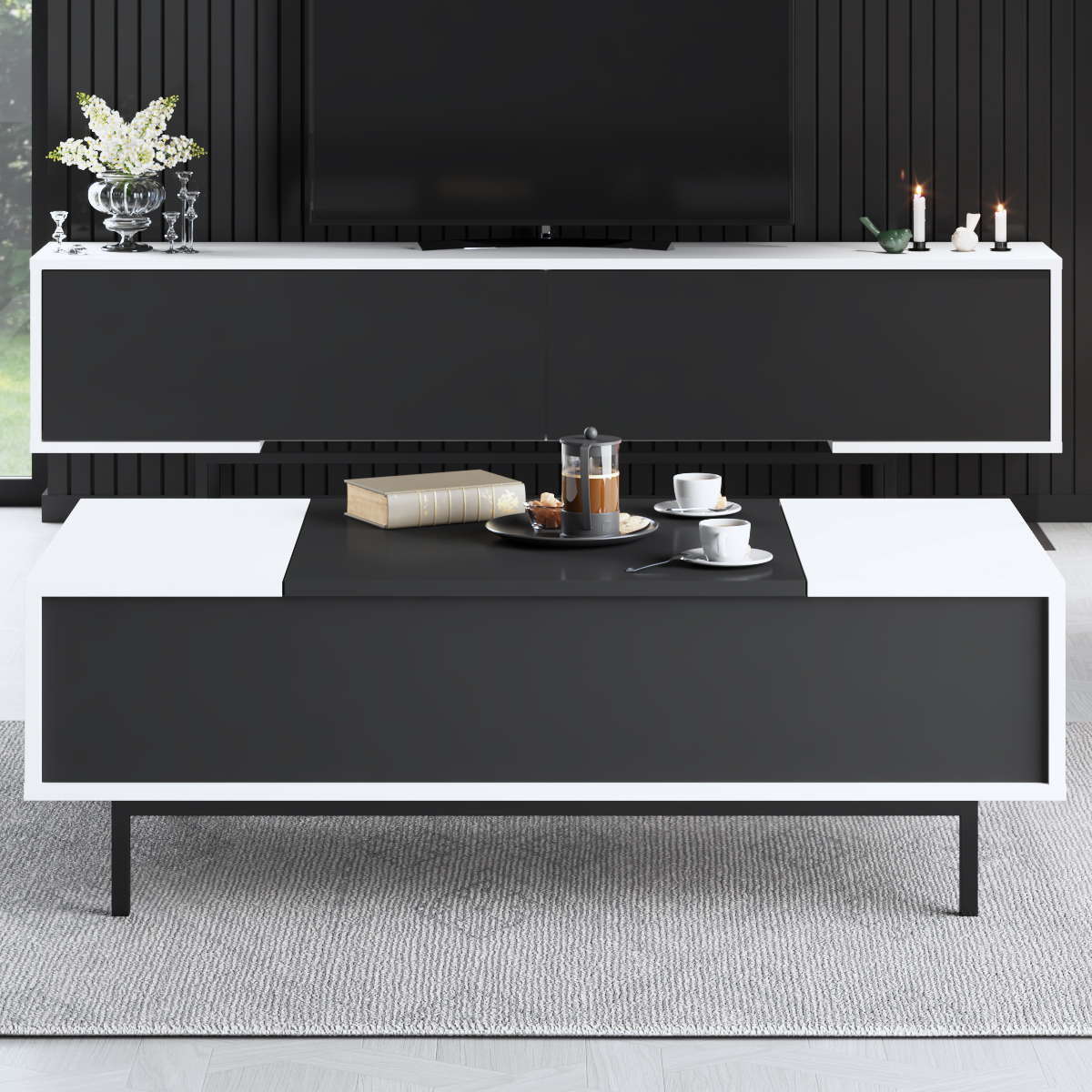 Force Coffee Table Black-Black 120x60x40 cm