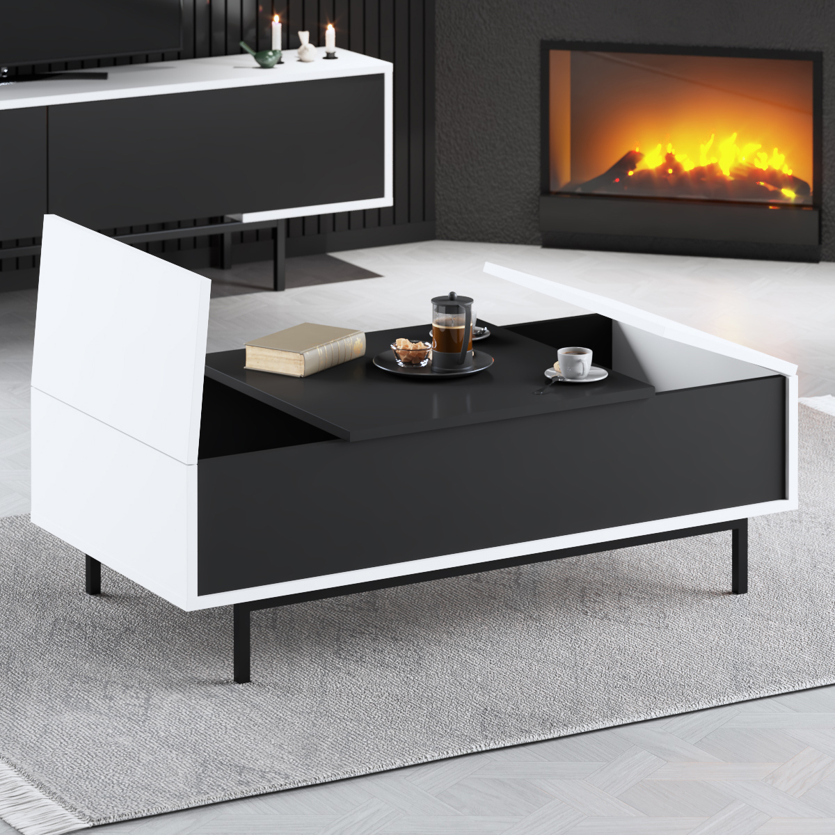 Force Coffee Table Black-Black 120x60x40 cm