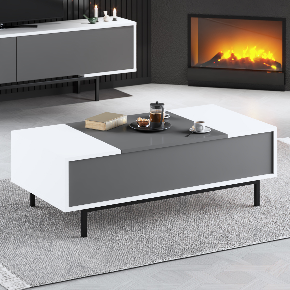 Force Coffee Table Black-Anthracite 120x60x40 cm