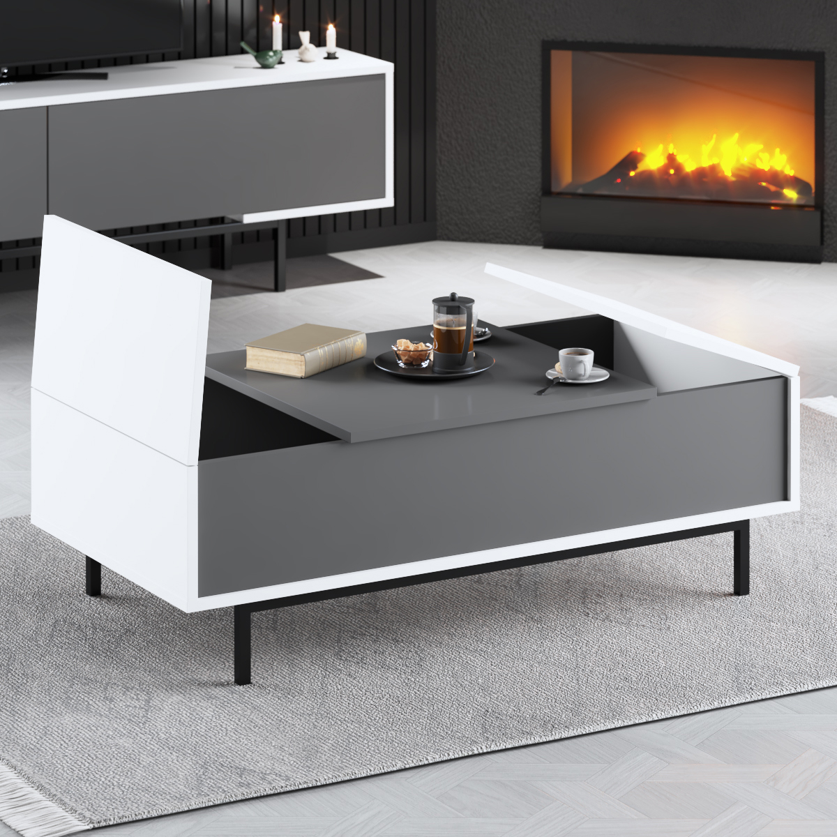 Force Coffee Table Black-Anthracite 120x60x40 cm