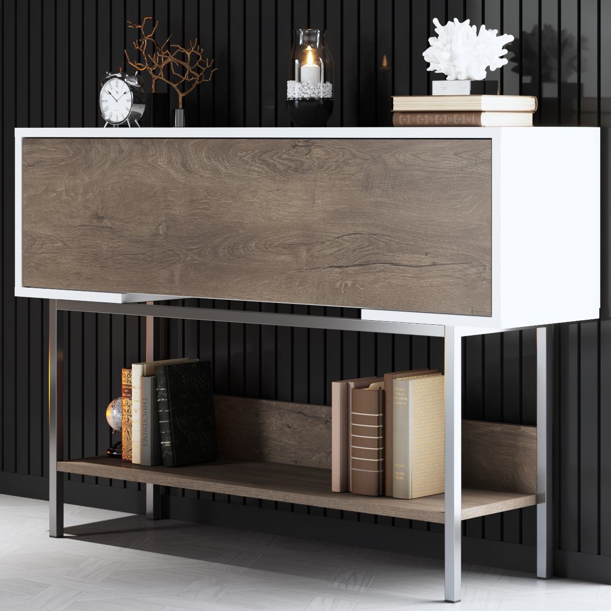 Force Dresser Silver-Walnut 120x30x81 cm