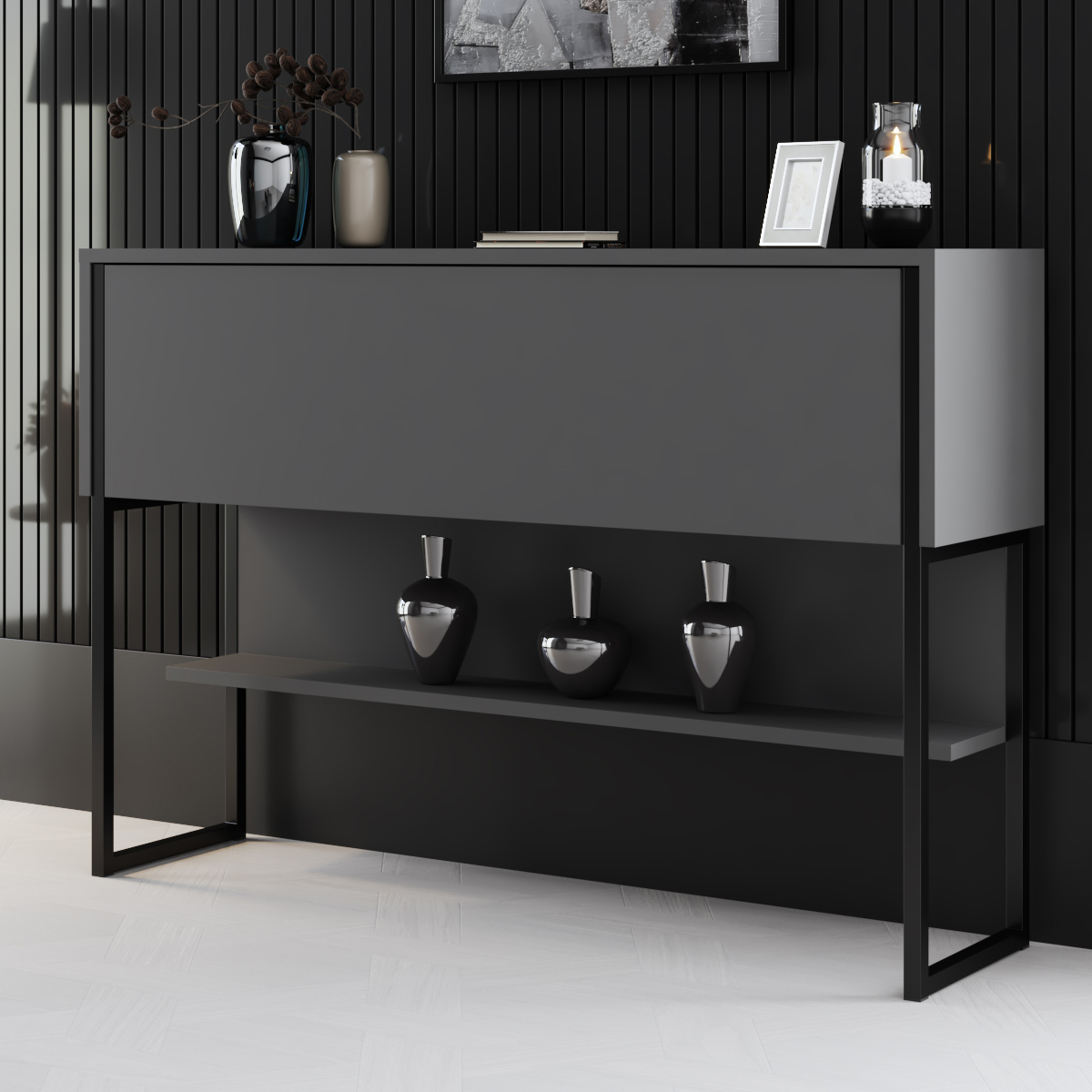 Luxe Dresser Anthracite-Black 120x30x80 cm