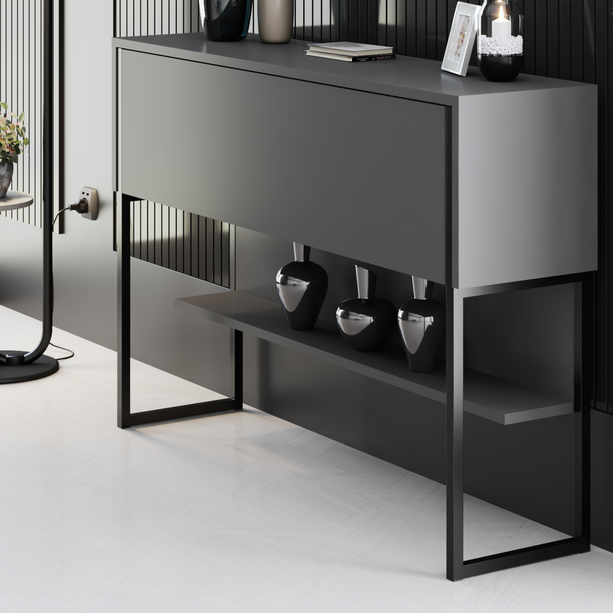 Luxe Dresser Anthracite-Black 120x30x80 cm